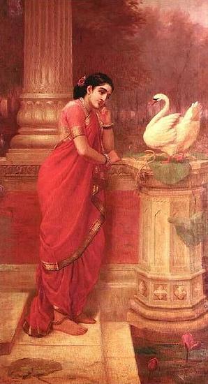 Raja Ravi Varma Hamsa Damayanti oil painting image
